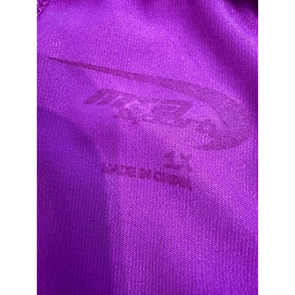 MTA Sports Short Sleeve Tee V Neck Magenta Pink Purple Shirred Gathered Plus 1X - Picture 2 of 6
